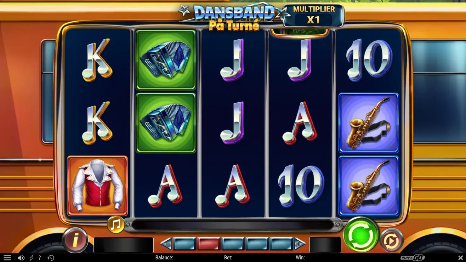 Screenshot of Play'n GO's new game Dansband På Turné