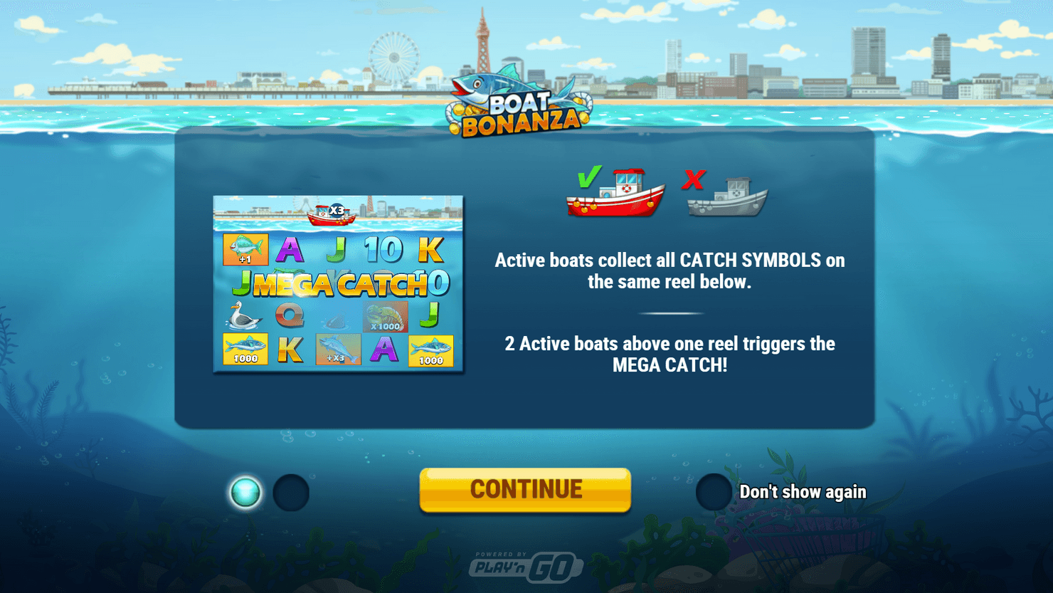Boat Bonanza pre-loader showing boat feature