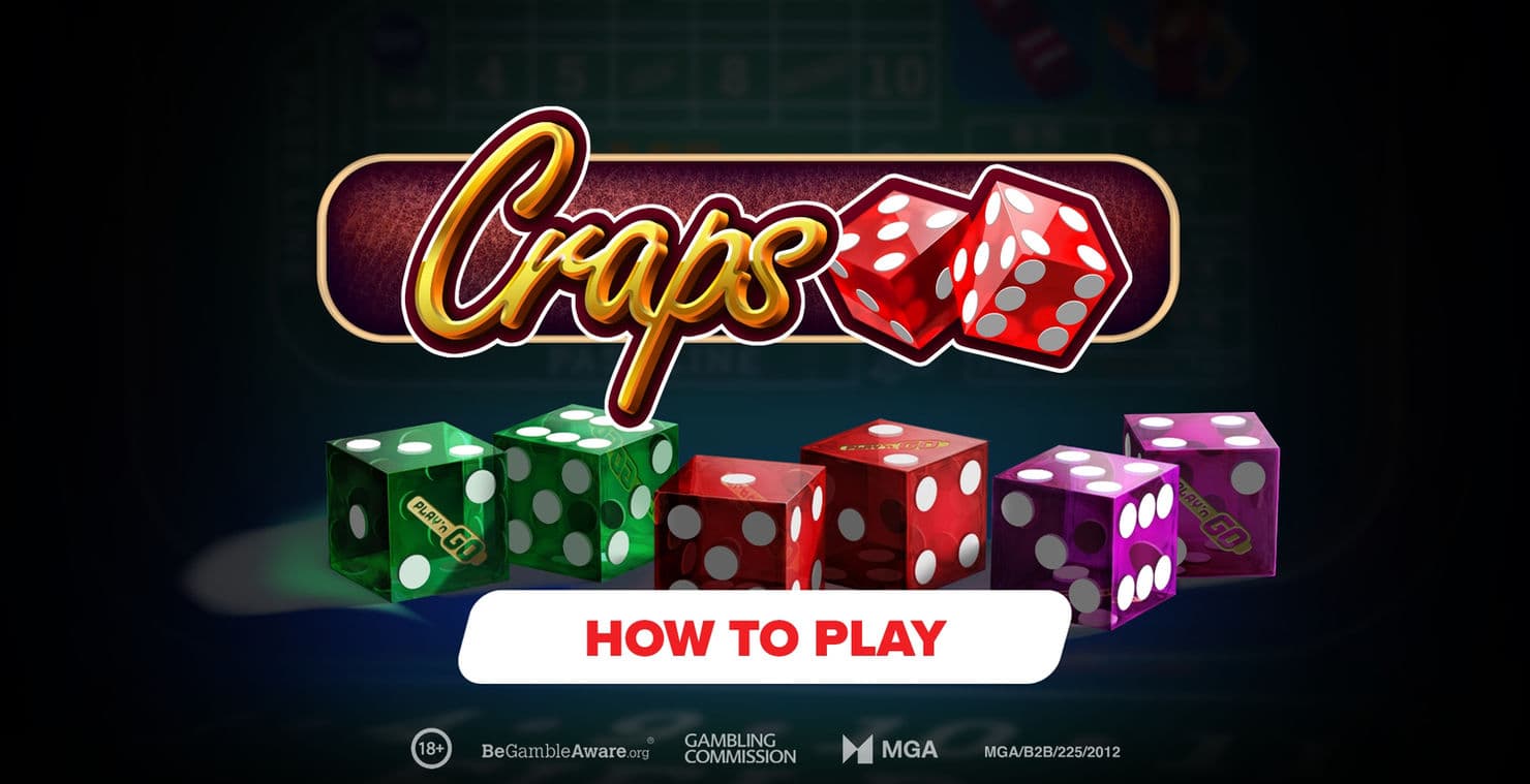 Craps logo with dice and how to play text