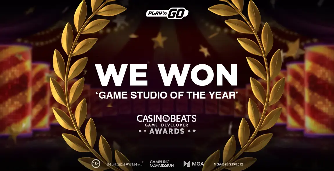 Play'n GO win CasinoBeats Game Developers Award poster