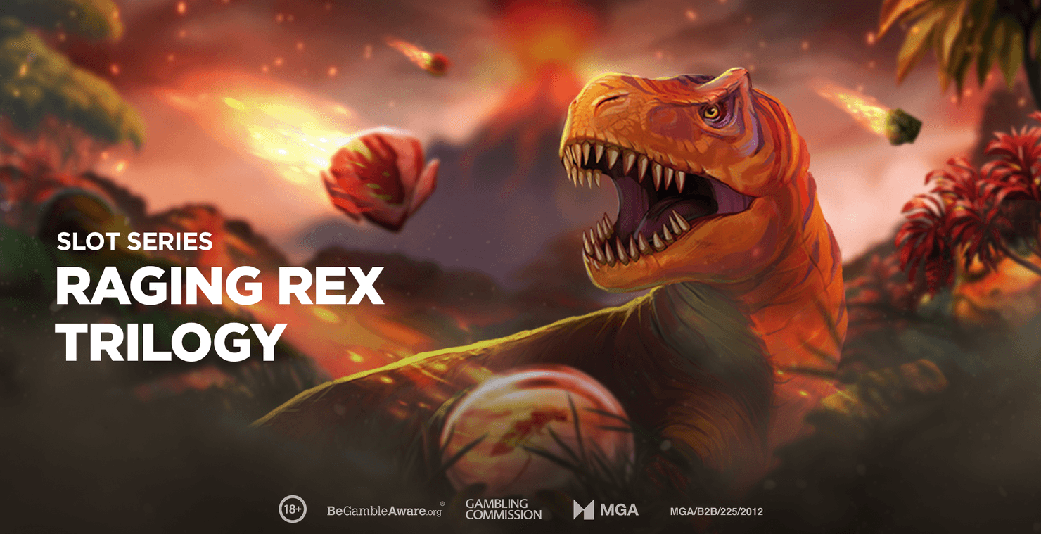 Raging Rex character with slot series text beside